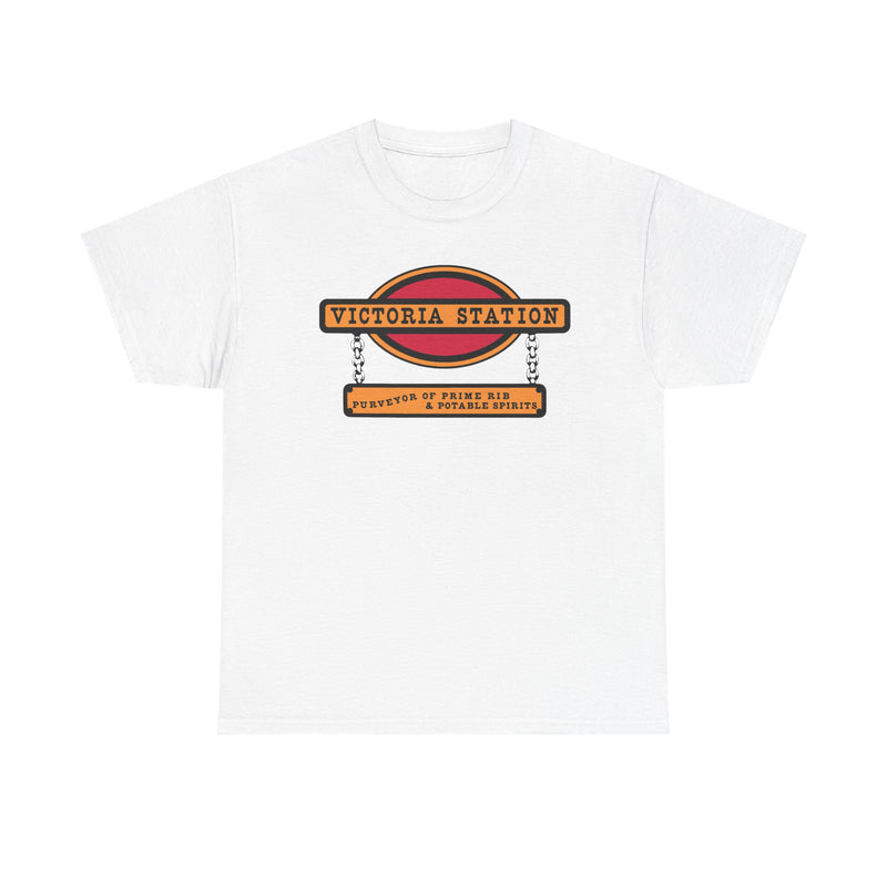 Load image into Gallery viewer, Victoria Station T-Shirt - Restaurant Industry Bankrupt Logo Tee