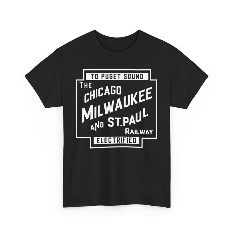 Load image into Gallery viewer, Chicago Milwaukee St. Paul & Pacific Railroad Nostalgic Logo t-shirt
