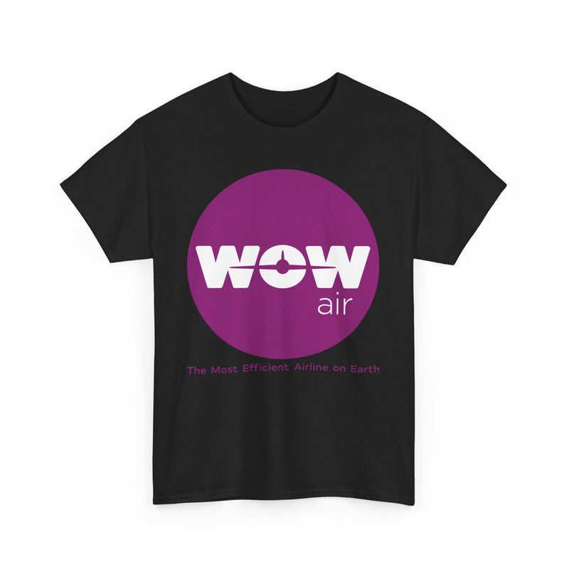 Load image into Gallery viewer, WOW Air Purple Logo Iceland Budget Airline Defunct Memorabilia T-shirt