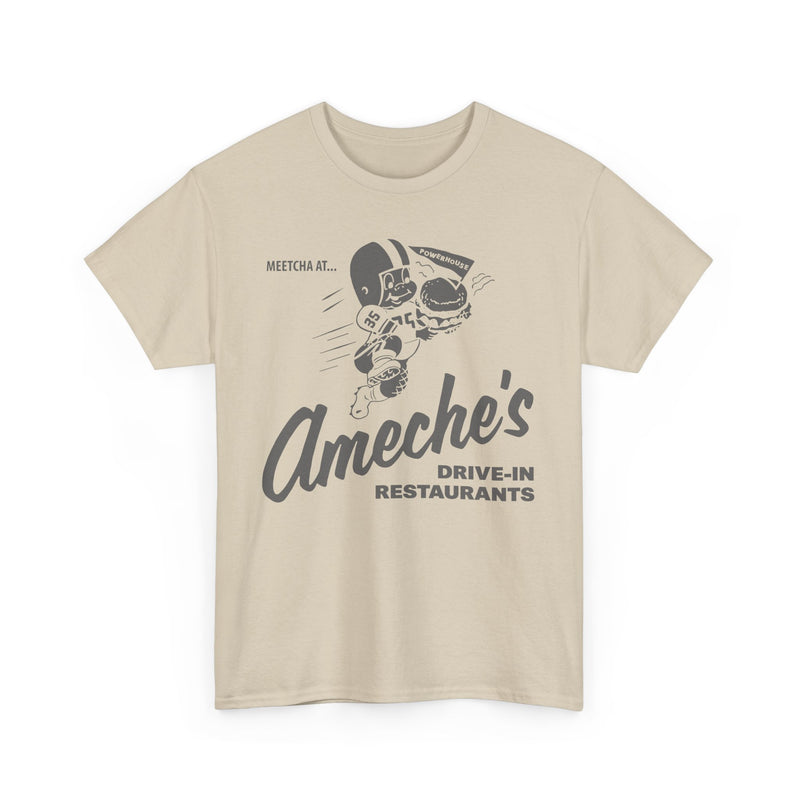 Load image into Gallery viewer, Meetcha at Ameches Drive In Restaurants Defunct Logo T-shirt