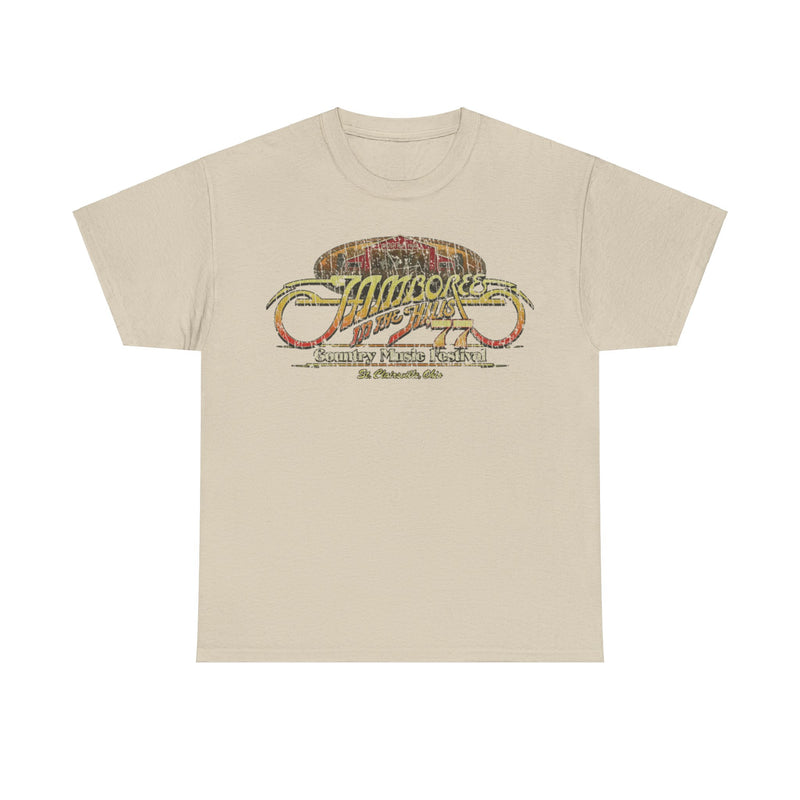Load image into Gallery viewer, Jamboree in the Hills 1977 Music Festival Distressed Print T-shirt