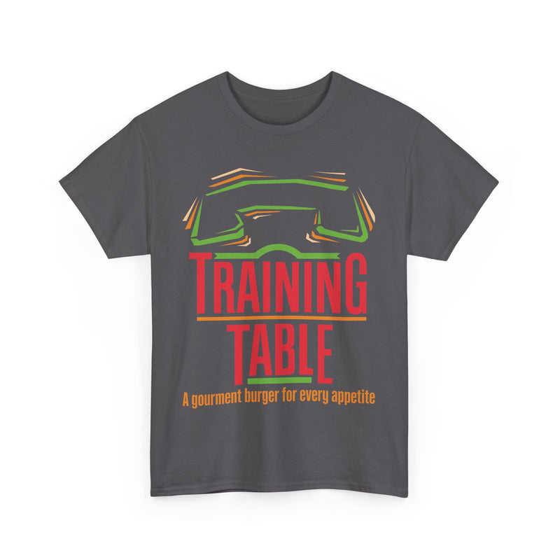 Load image into Gallery viewer, Training Table Gourmet Burger Vintage Restaurant Logo Chain T-Shirt