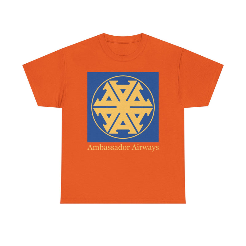 Load image into Gallery viewer, Ambassador Airways Blue Gold Emblem Classic UK Charter Airline T-shirt