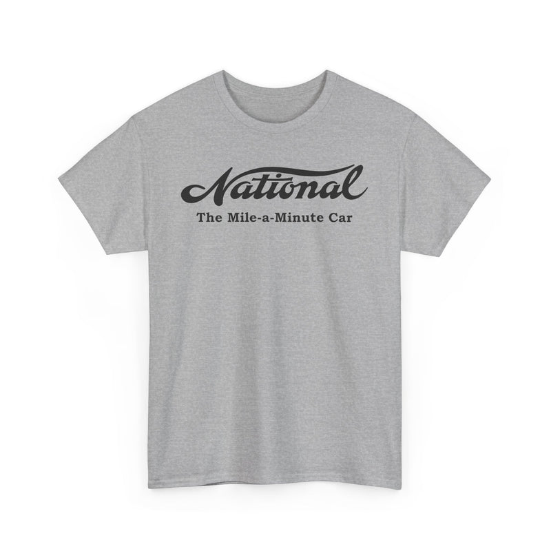 Load image into Gallery viewer, National The Mile-a-Minute Car Vintage Script Logo T-shirt