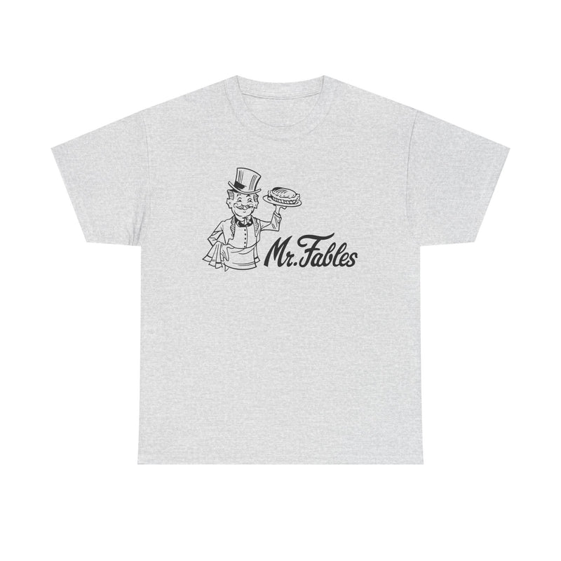 Load image into Gallery viewer, Mr. Fables T-Shirt - Fast Food Restaurant Industry Defunct Logo Tee