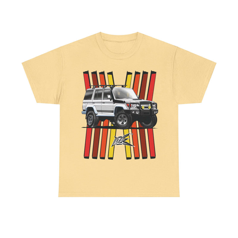 Load image into Gallery viewer, Toyota Land Cruiser LC76 Retro TRD Racing Banner Car T-shirt