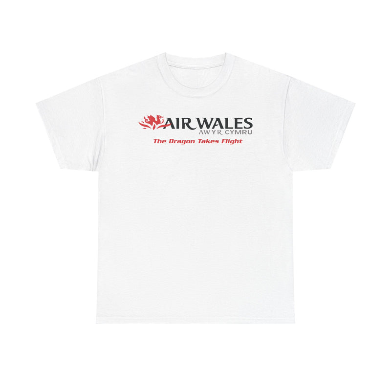 Load image into Gallery viewer, Air Wales The Dragon Takes Flight Vintage Welsh Airline Logo Aviation T-shirt