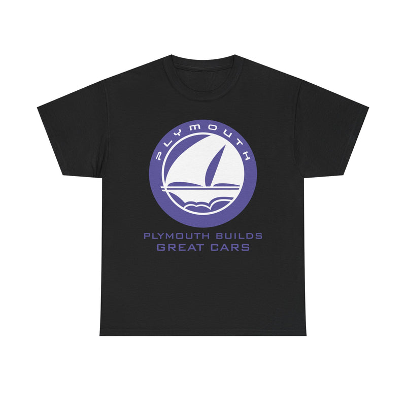 Load image into Gallery viewer, Plymouth Builds Great Cars Sailboat Purple Logo Vintage T-shirt