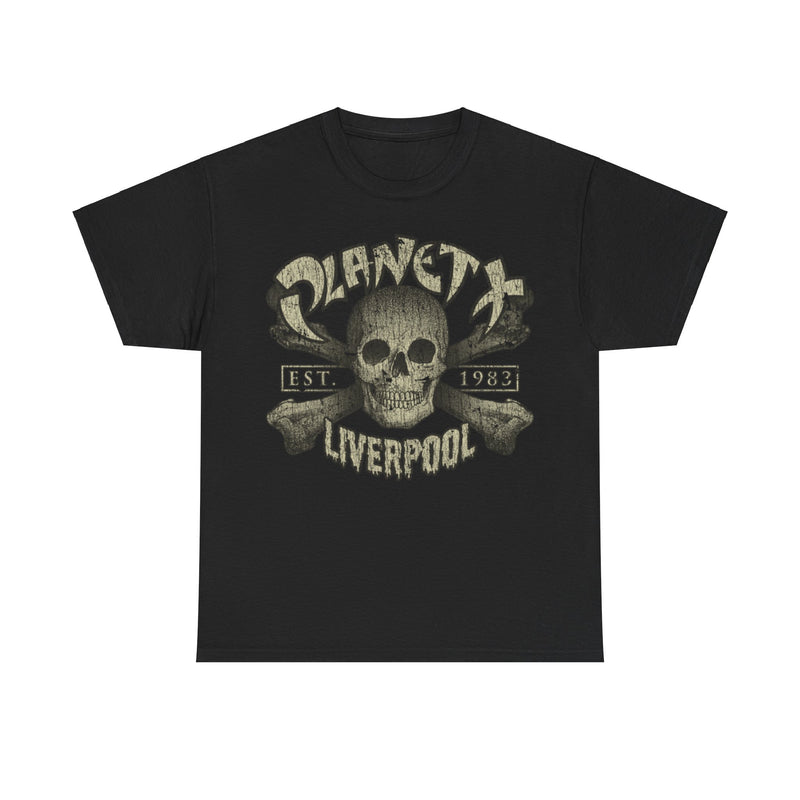 Load image into Gallery viewer, Planet X Liverpool Skull 1983 Nightclub Distressed Print T-shirt