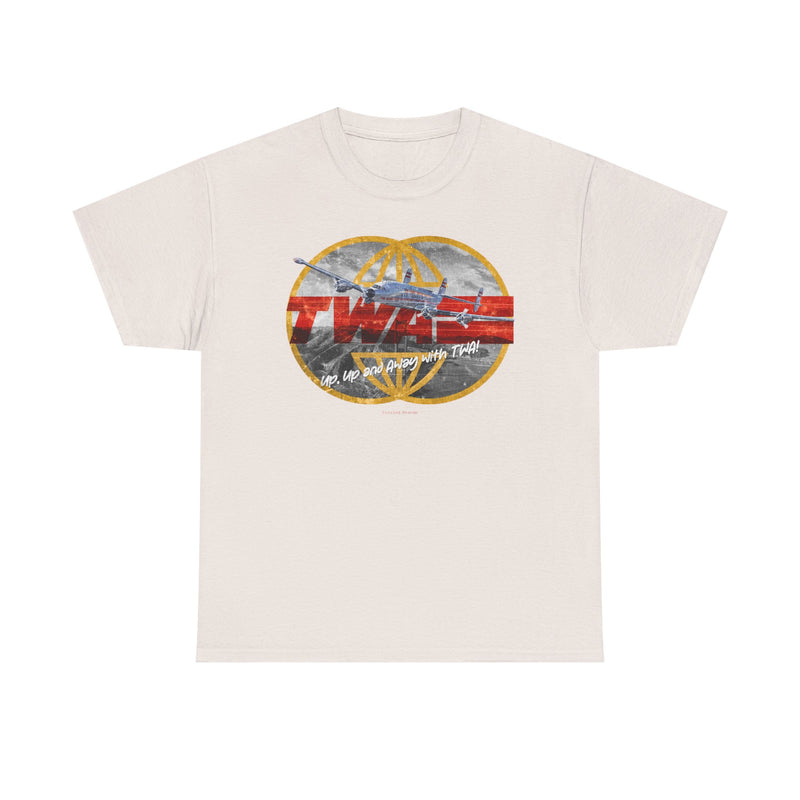 Load image into Gallery viewer, TWA Transworld Airline Up Up and Away Nostalgic Retro Logo T-shirt