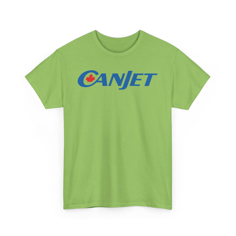 Load image into Gallery viewer, CanJet Canadian Maple Leaf Blue Logo Aviation Memorabilia T-shirt