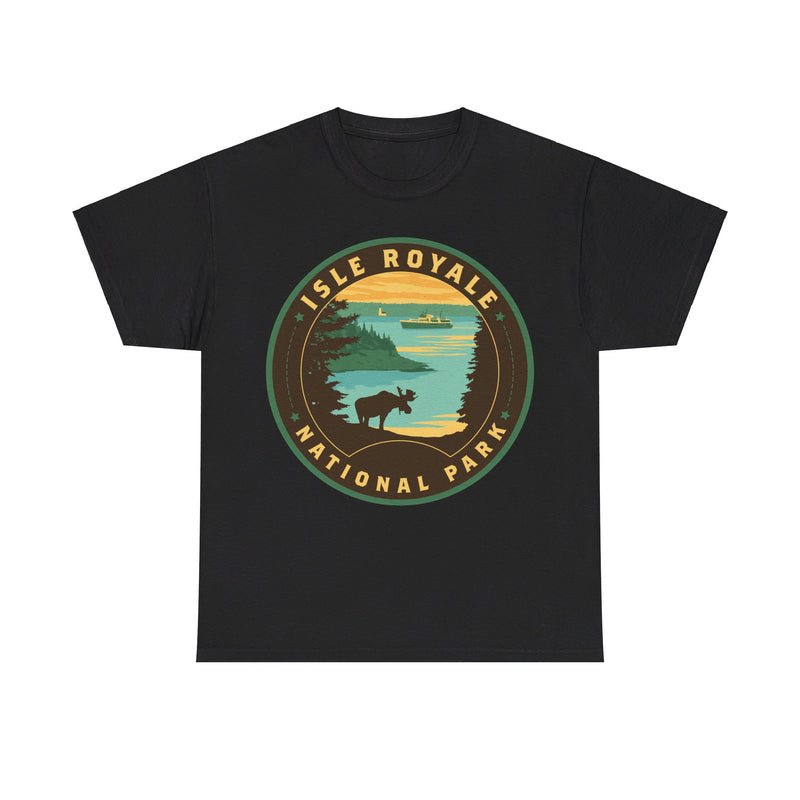 Load image into Gallery viewer, Isle Royale National Park Michigan Round Logo T-shirt