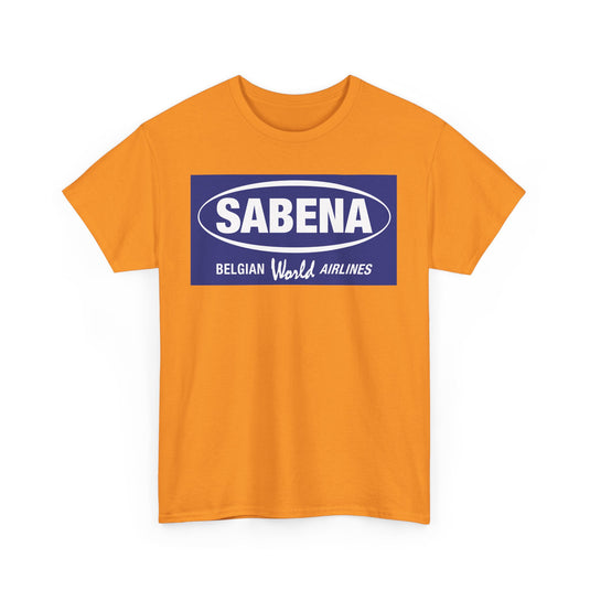 Sabena Belgian World Airlines Blue Oval Logo European Aviation T-shirt