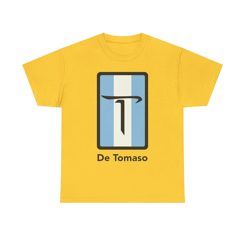 Load image into Gallery viewer, De Tomaso Italian Sports Car Manufacturer Blue Stripe T-shirt