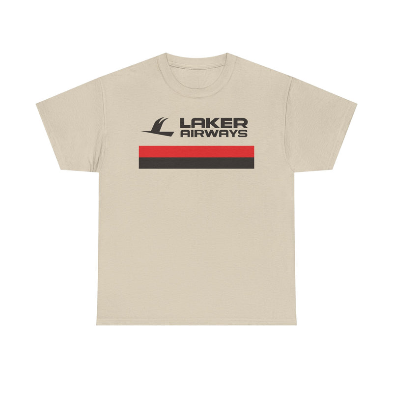 Load image into Gallery viewer, Laker Airways Vintage UK Airline Red Stripe Aviation Memorabilia T-shirt