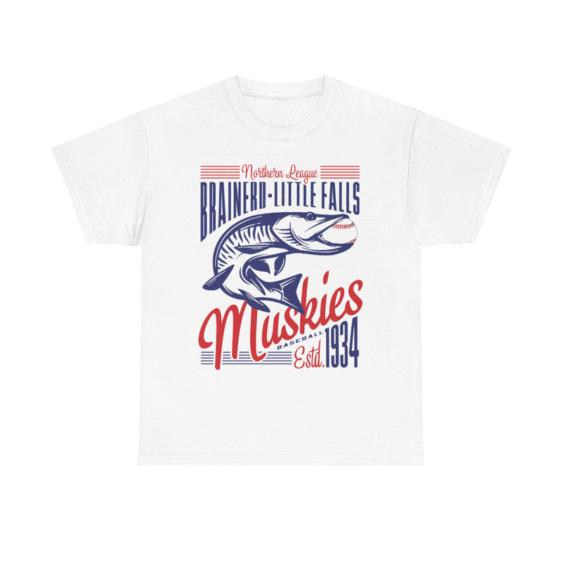 Load image into Gallery viewer, Brainerd Little Falls Muskies Est 1934 Minnesota Baseball T-shirt