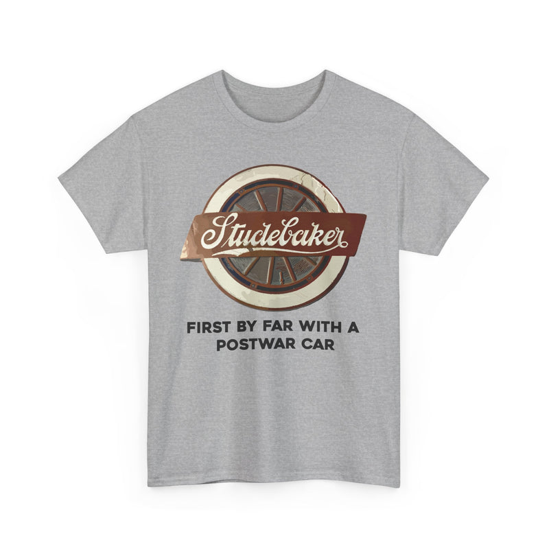 Load image into Gallery viewer, Studebaker First By Far With A Postwar Car Vintage Logo T-shirt