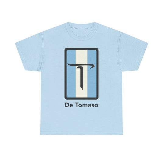 De Tomaso Italian Sports Car Manufacturer Blue Stripe T-shirt