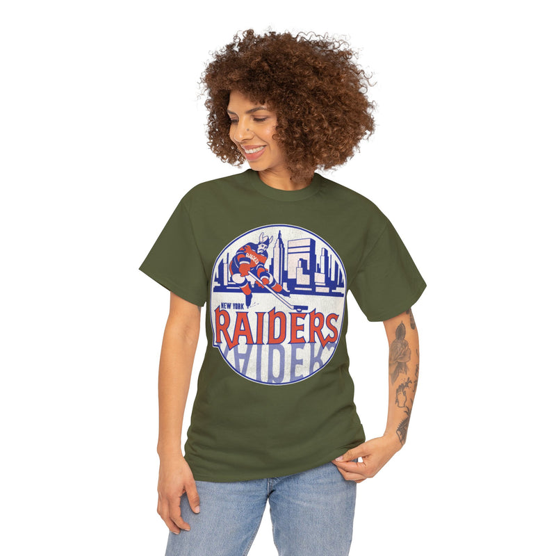 Load image into Gallery viewer, New York Raiders Logo Nostalgic Hockey T-shirt