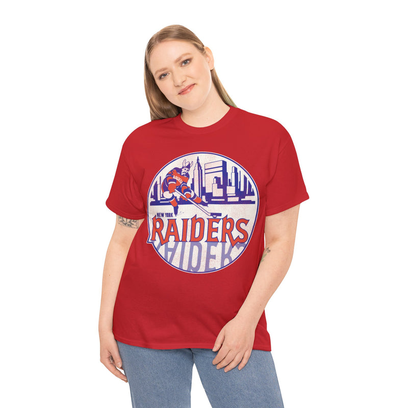 Load image into Gallery viewer, New York Raiders Logo Nostalgic Hockey T-shirt