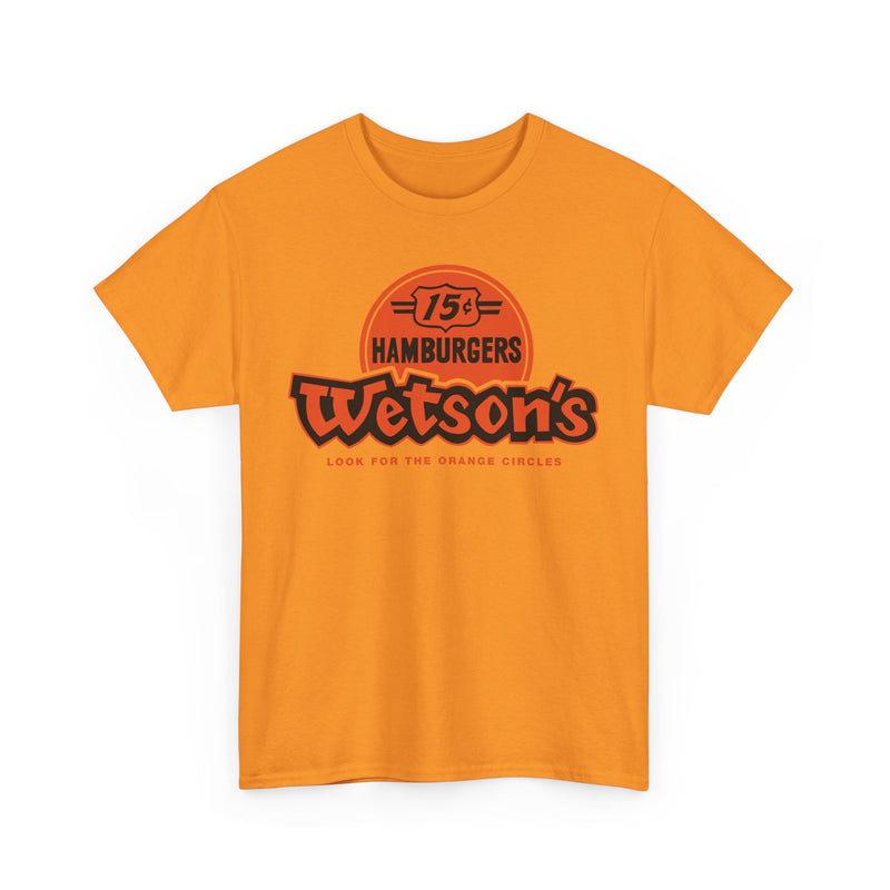 Load image into Gallery viewer, Wetson's 15¢ Hamburgers Orange Circles Vintage Logo Chain Restaurant T-Shirt