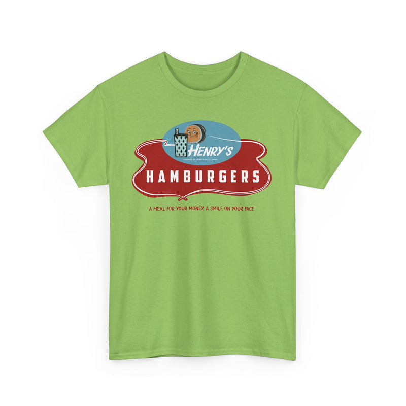 Load image into Gallery viewer, Henry's Hamburgers Vintage Drive-In Chain Restaurant Logo T-Shirt