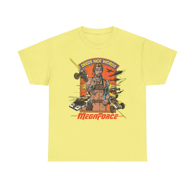 Load image into Gallery viewer, Megaforce Deeds Not Words 1982 Movie T-shirt
