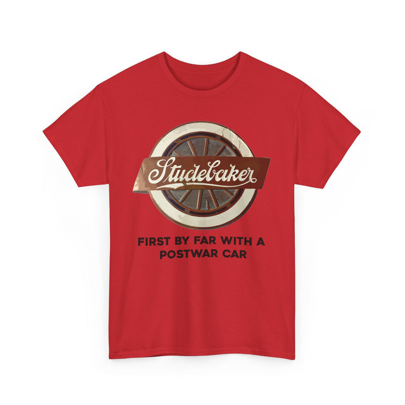 Load image into Gallery viewer, Studebaker First By Far With A Postwar Car Vintage Logo T-shirt