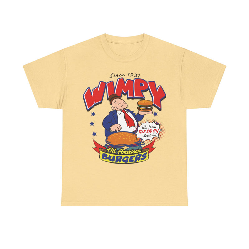 Load image into Gallery viewer, Wimpy All American Burgers Est 1931 Restaurant T-shirt