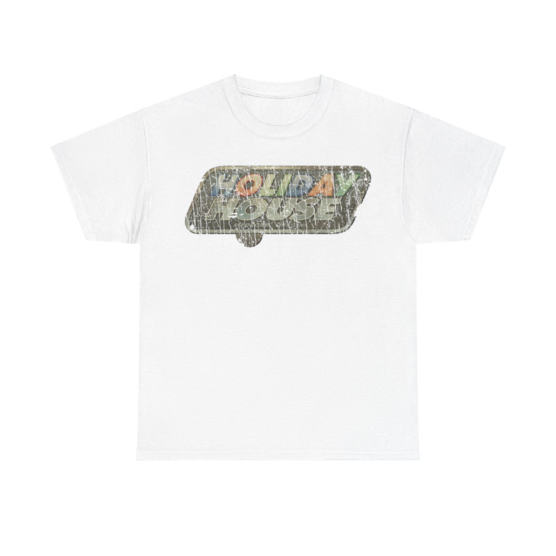 Load image into Gallery viewer, Holiday House Travel Trailers 1960 Distressed Print T-shirt