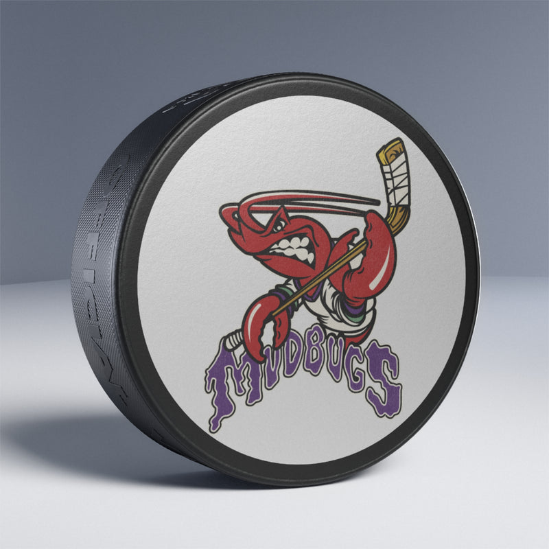 Load image into Gallery viewer, Bossier-Shreveport Mudbugs Logo Hockey Puck