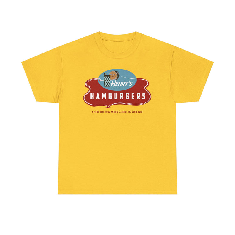 Load image into Gallery viewer, Henry's Hamburgers Vintage Drive-In Chain Restaurant Logo T-Shirt