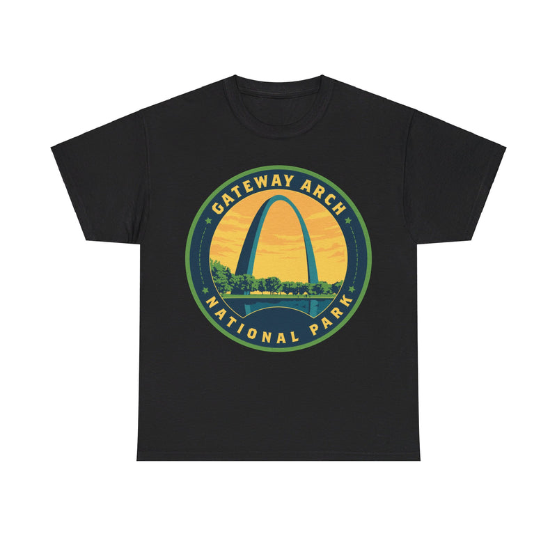 Load image into Gallery viewer, Gateway Arch National Park Missouri Round Logo T-shirt