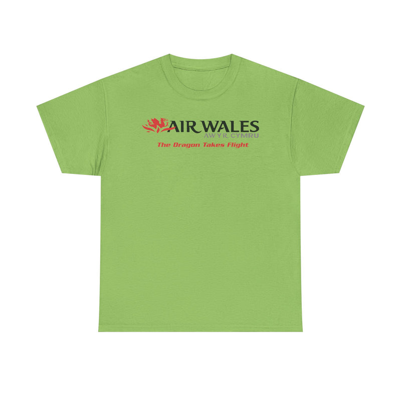 Load image into Gallery viewer, Air Wales The Dragon Takes Flight Vintage Welsh Airline Logo Aviation T-shirt