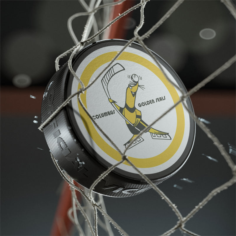Load image into Gallery viewer, Columbus Golden Seals Hockey 1971-1973 Round Logo Hockey Puck