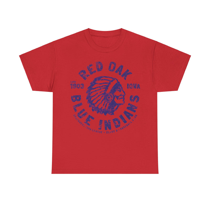Load image into Gallery viewer, Red Oak Blue Indians Est 1903 Iowa Baseball T-shirt