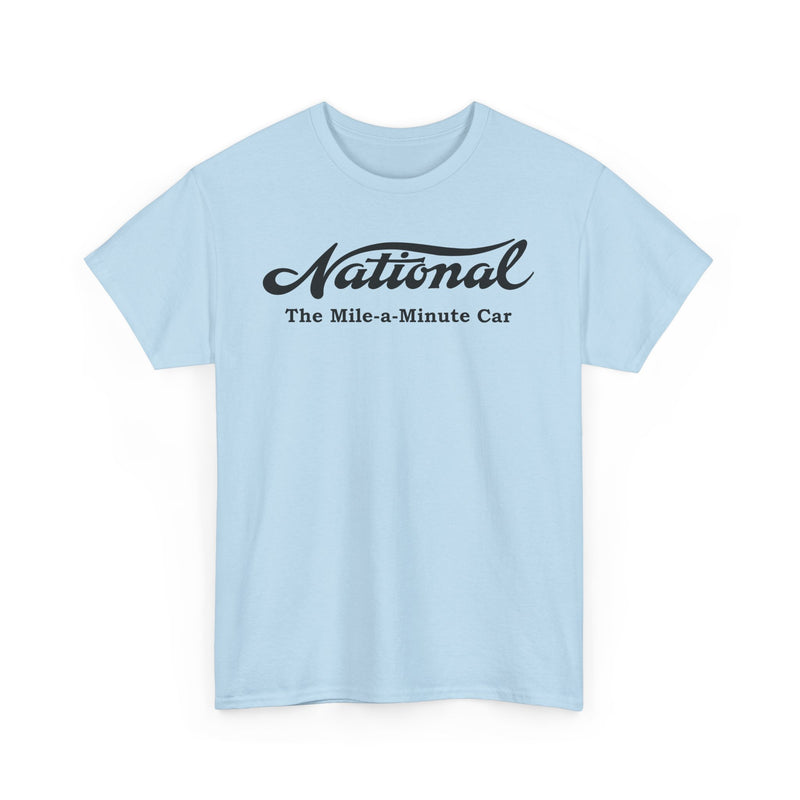 Load image into Gallery viewer, National The Mile-a-Minute Car Vintage Script Logo T-shirt
