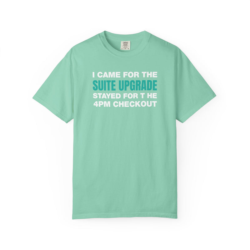 Load image into Gallery viewer, Suite Upgrade Late Checkout Credit Card Points Miles Teal T-shirt