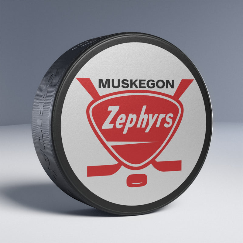 Load image into Gallery viewer, Muskegon Zephyrs International League 1960-1965 Michigan Hockey Puck