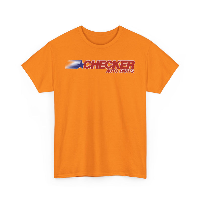 Load image into Gallery viewer, Checker Auto Parts Blue Star Red Logo Vintage T-Shirt