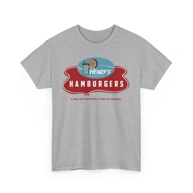 Load image into Gallery viewer, Henry's Hamburgers Vintage Drive-In Chain Restaurant Logo T-Shirt
