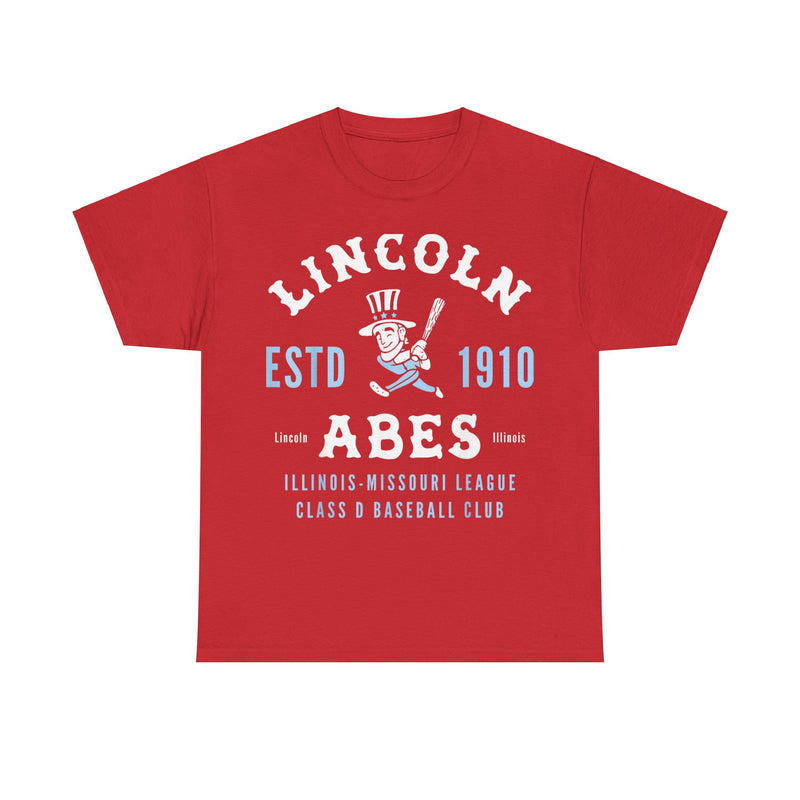 Load image into Gallery viewer, Lincoln Abes Est 1910 Illinois Baseball T-shirt