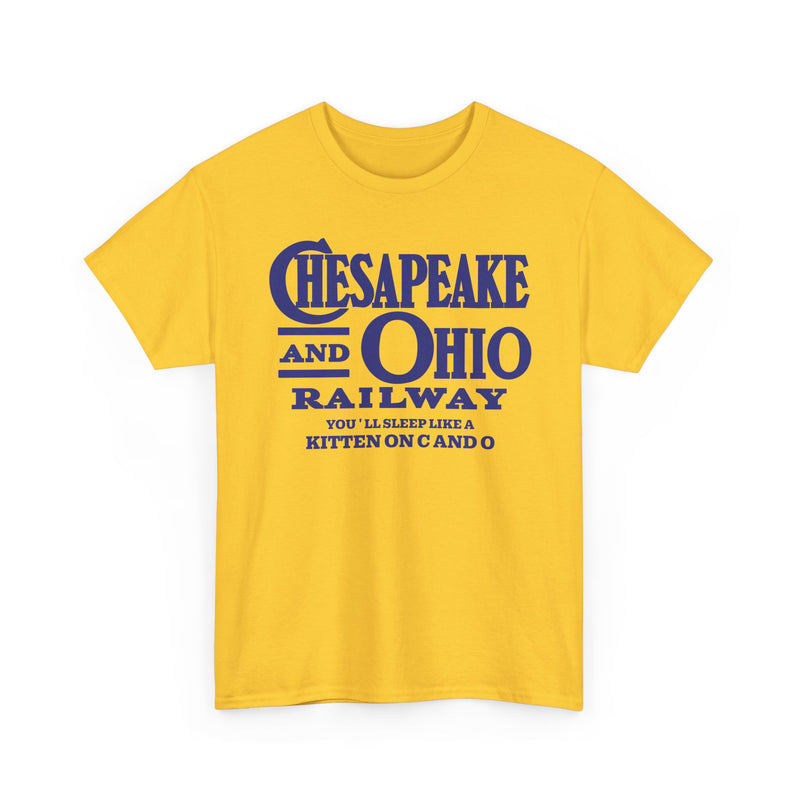 Load image into Gallery viewer, Chesapeake Ohio Railway Sleep Like Kitten Railroad Logo T-Shirt