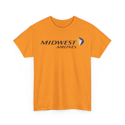 Midwest Airlines Classic Black Yellow Logo Aviation History Collectible T-shirt