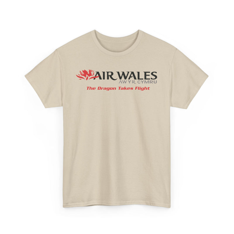 Load image into Gallery viewer, Air Wales The Dragon Takes Flight Vintage Welsh Airline Logo Aviation T-shirt