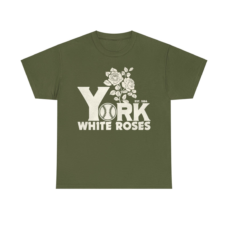 Load image into Gallery viewer, York White Roses Nostalgic Retro Baseball Team T-shirt