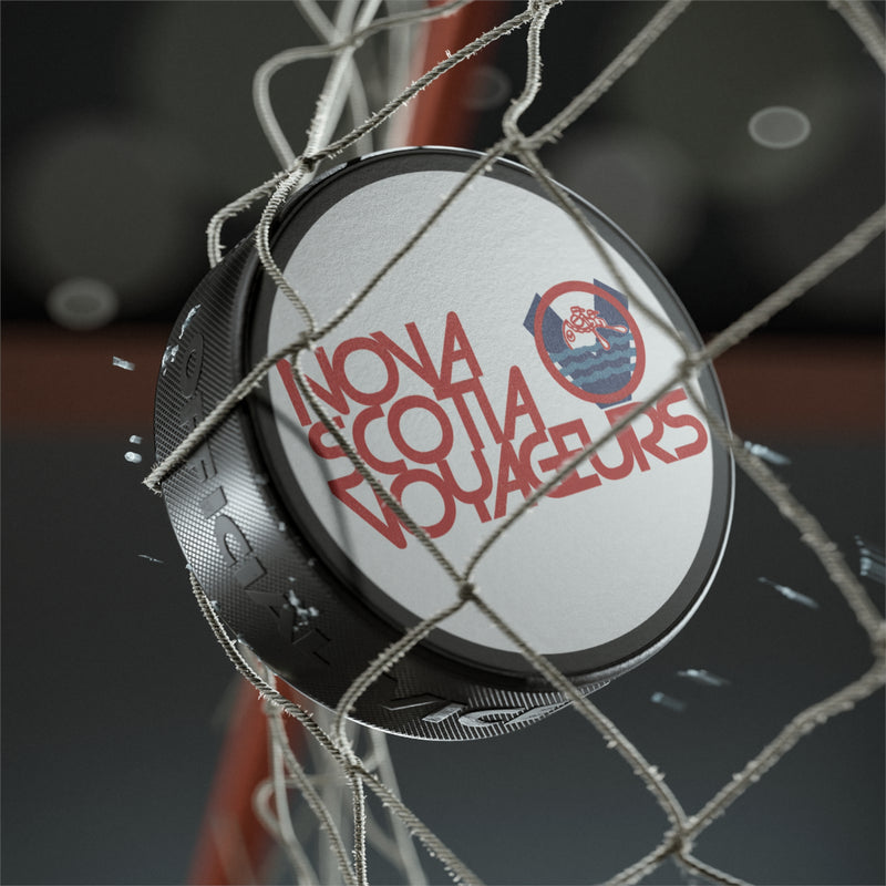 Load image into Gallery viewer, Nova Scotia Voyageurs Logo Nostalgic Hockey Puck