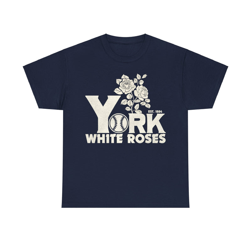 Load image into Gallery viewer, York White Roses Nostalgic Retro Baseball Team T-shirt