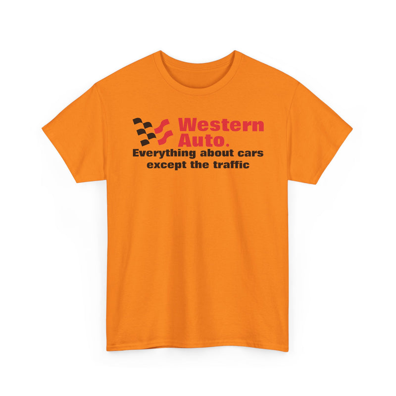 Load image into Gallery viewer, Western Auto Everything About Cars Except the Traffic Checkered Flag T-shirt