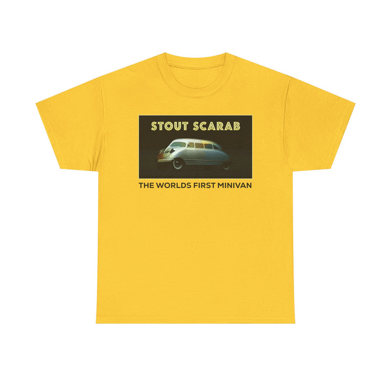 Load image into Gallery viewer, Stout Scarab The Worlds First Minivan Classic Automotive Logo T-shirt